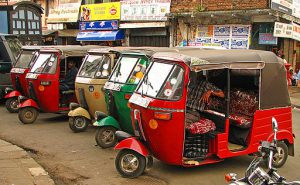 Tuk-tuks waiting for fares in Kandy