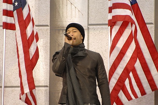 John Legend at the Lincoln Memorial