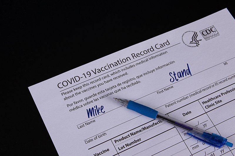 Vaccination record card